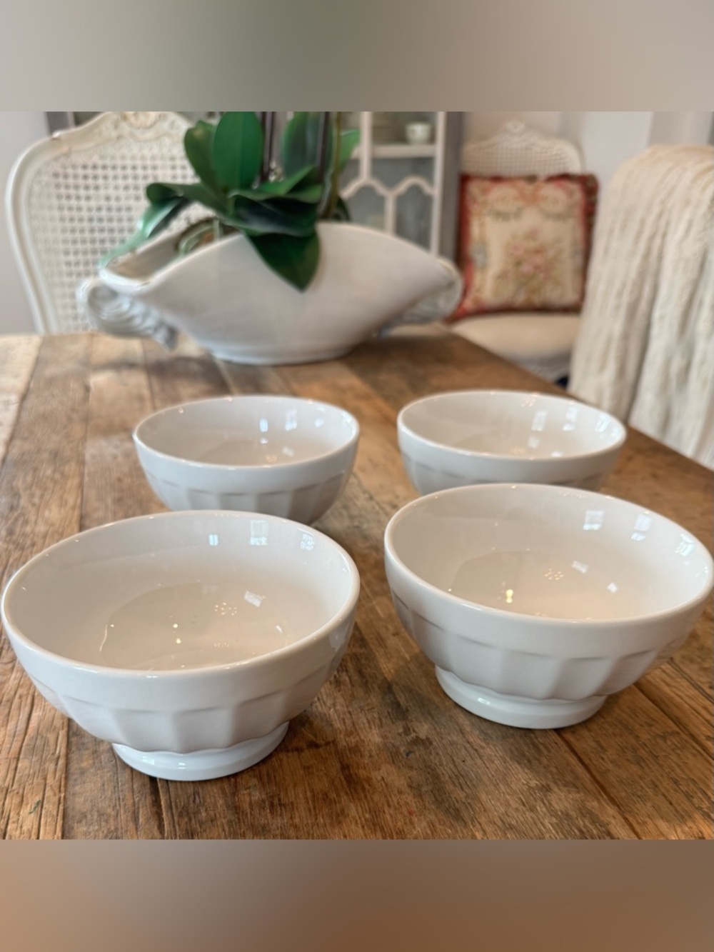 Set of 4 Cafe Au Lait Bowls 16 oz. Oven/Microwave/Dishwasher safe, Stoneware